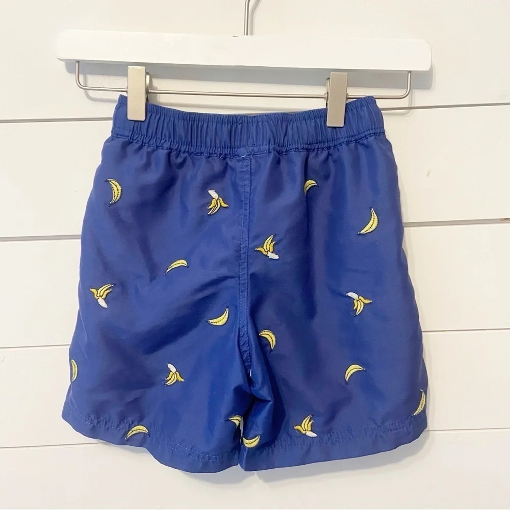 Hanna Andersson | Boys Embroidered Banana Print Swim Trunks Size 6-7